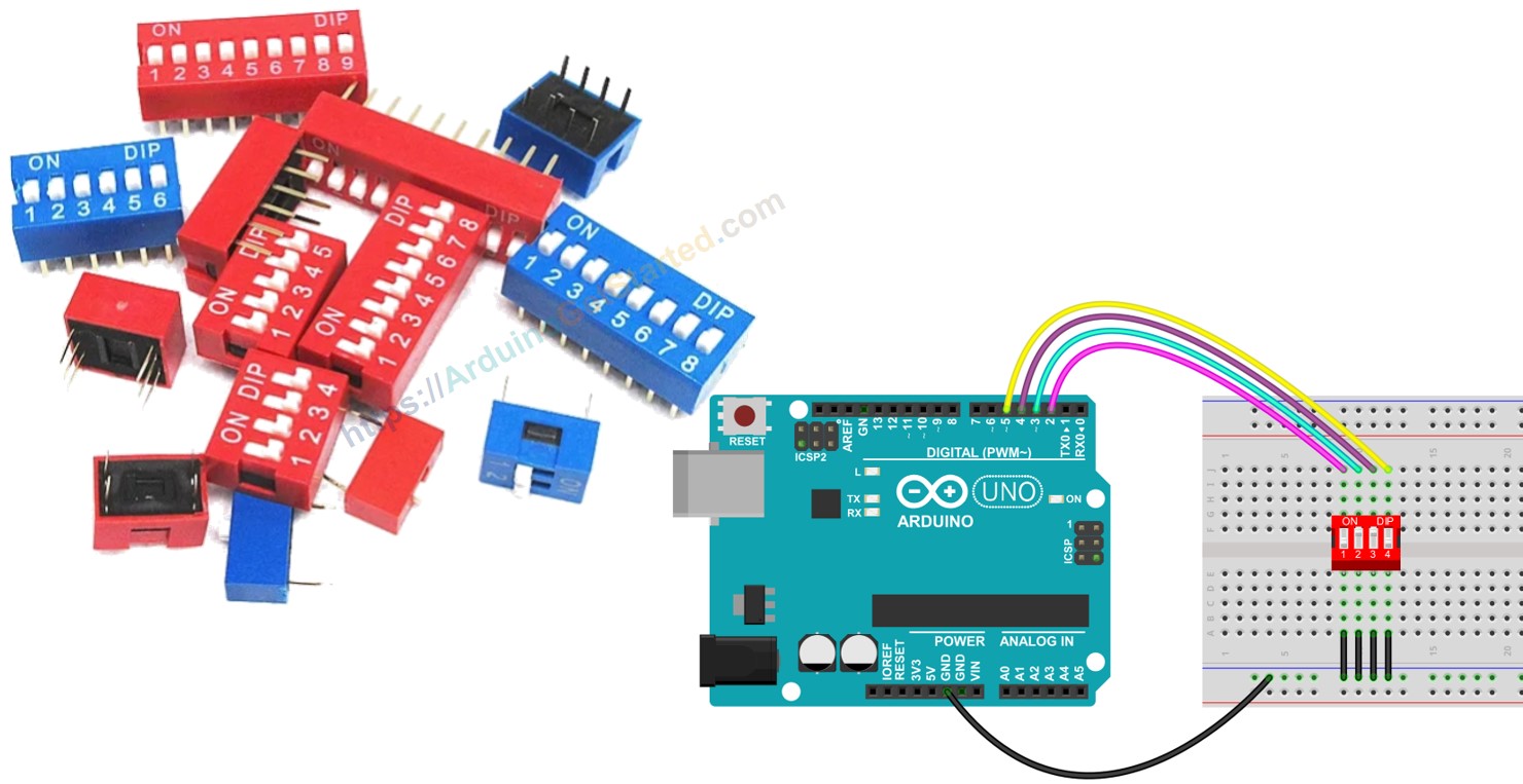 Arduino với công tắc dip