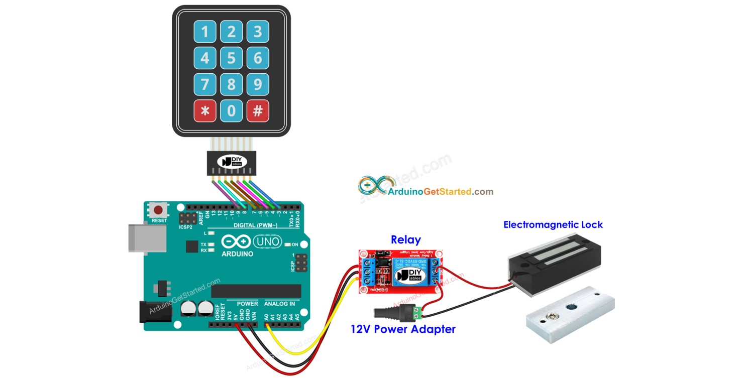 khóa điện từ bàn phím Arduino