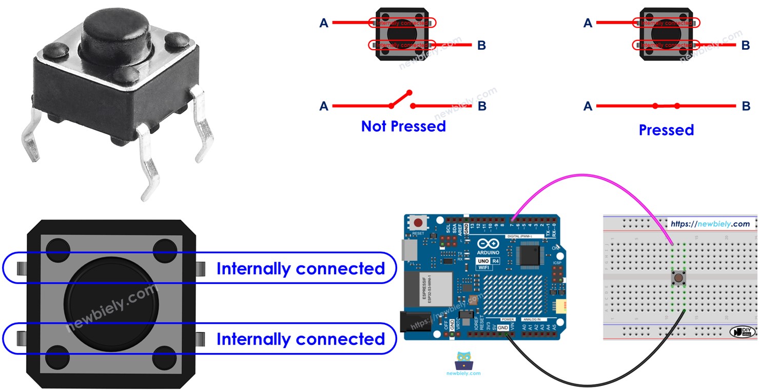 Arduino UNO R4 nút nhấn