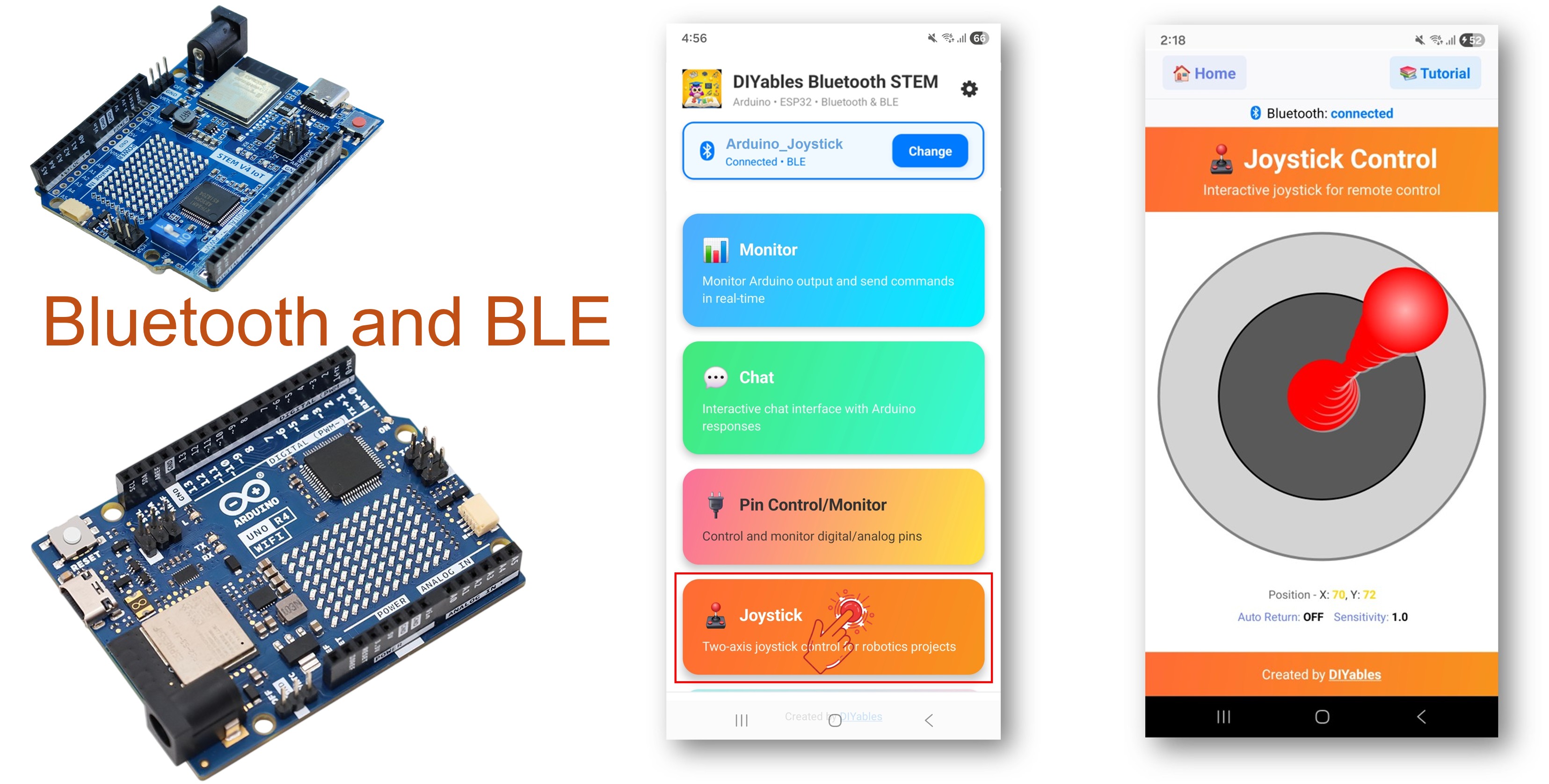 Arduino UNO R4 WiFi Bluetooth joystick - Điều khiển 2d qua ble tutorial