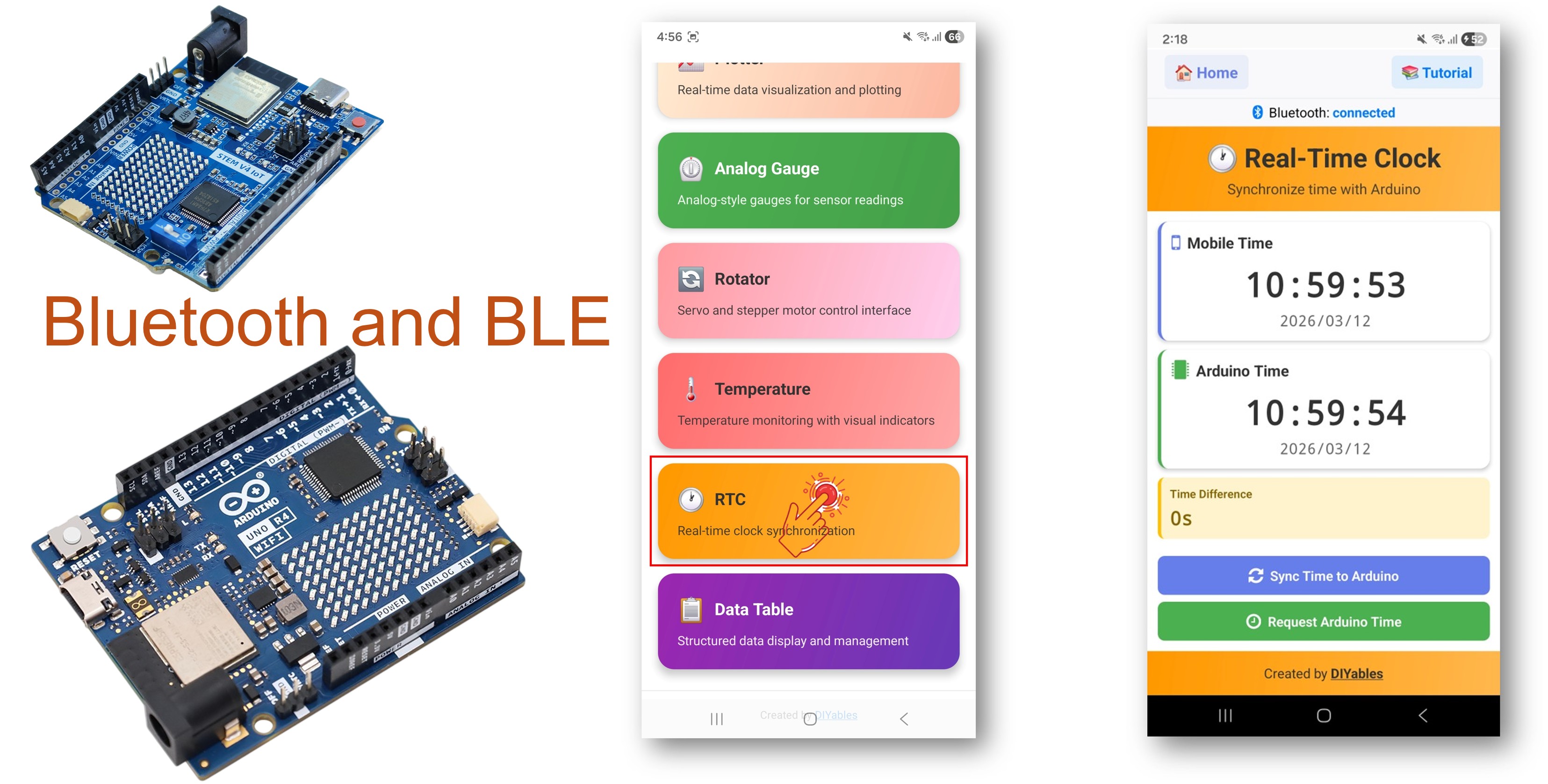 Arduino UNO R4 WiFi Bluetooth rtc example - Đồng bộ Đồng hồ thời gian thực qua ble tutorial