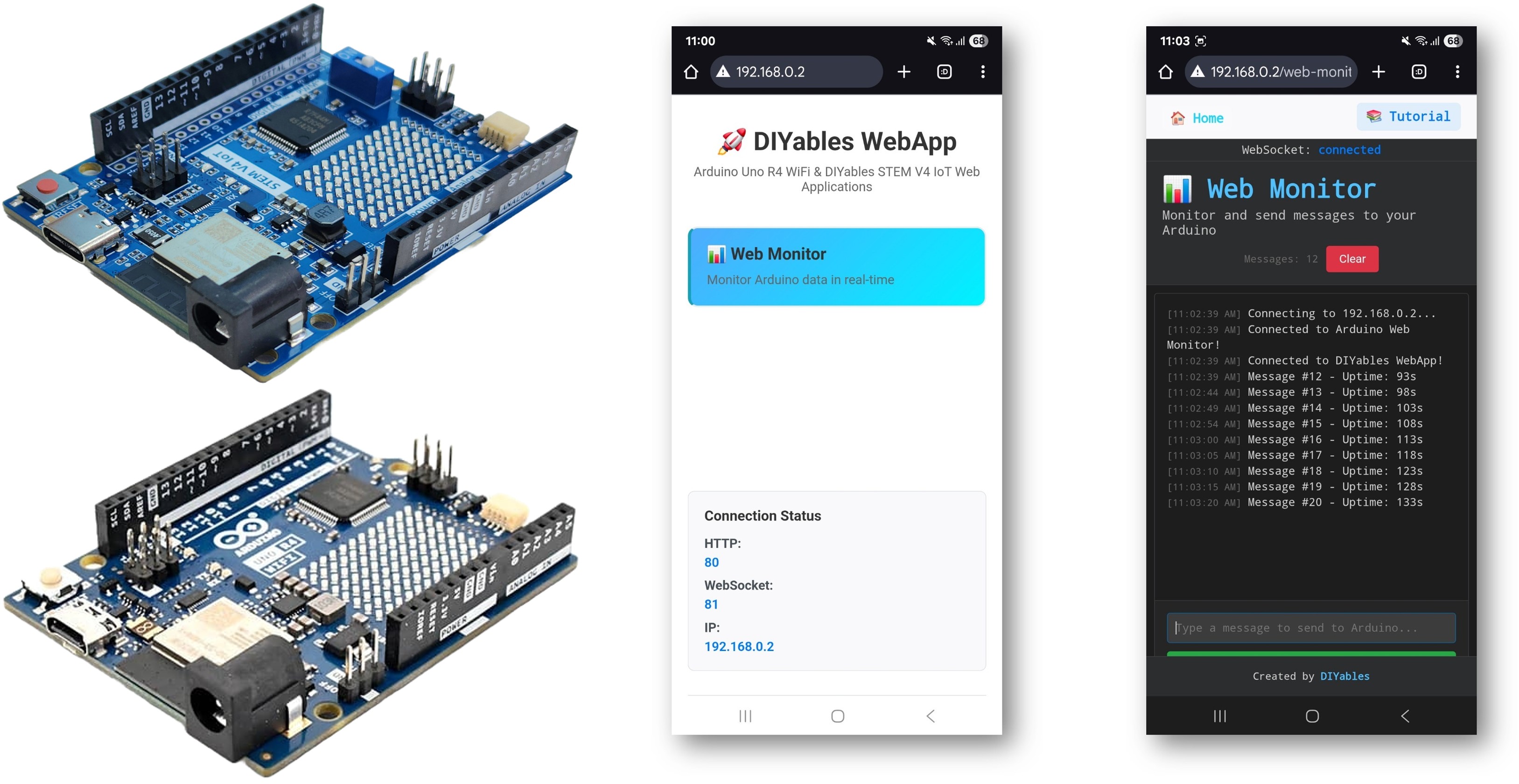 Arduino webmonitor example - hướng dẫn web-based serial monitor