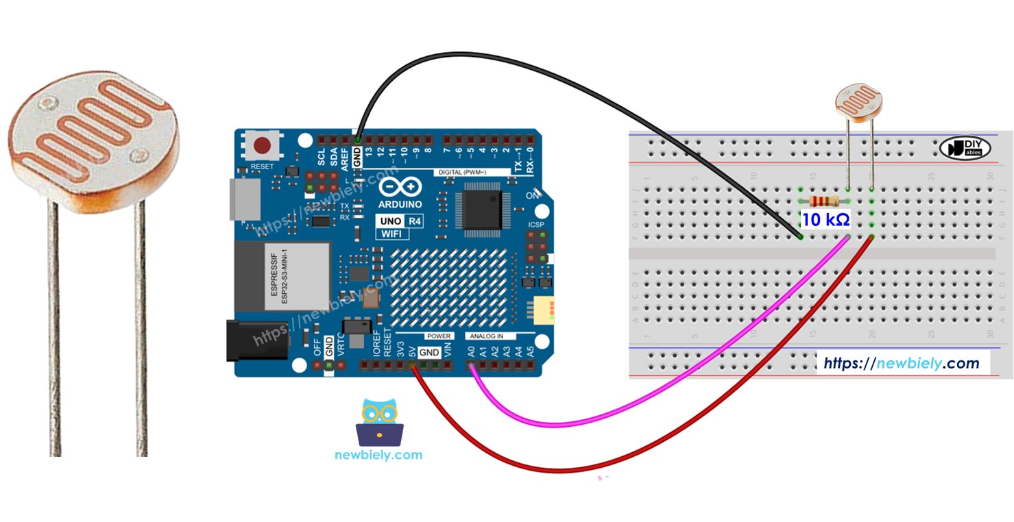 Arduino UNO R4 cảm biến ánh sáng