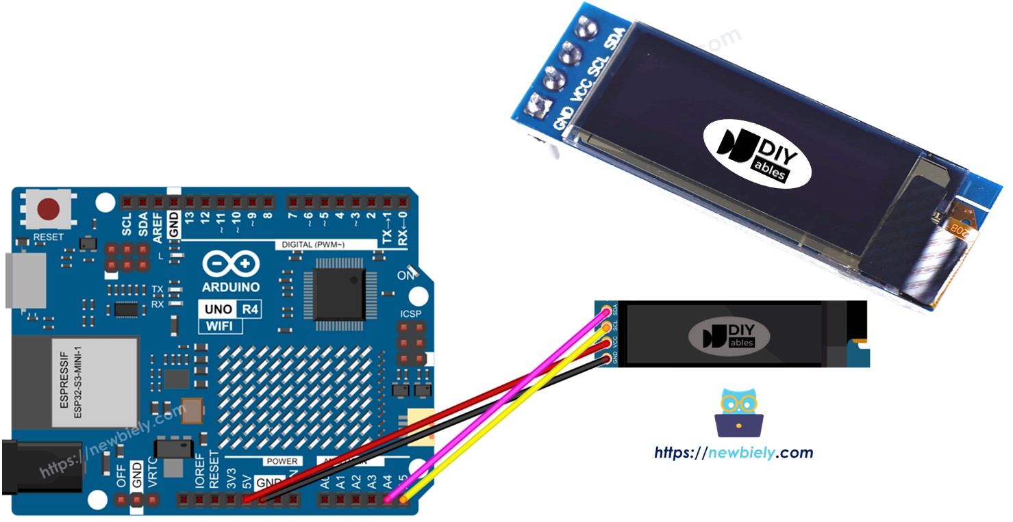 Arduino UNO R4 oLED i2c màn hình