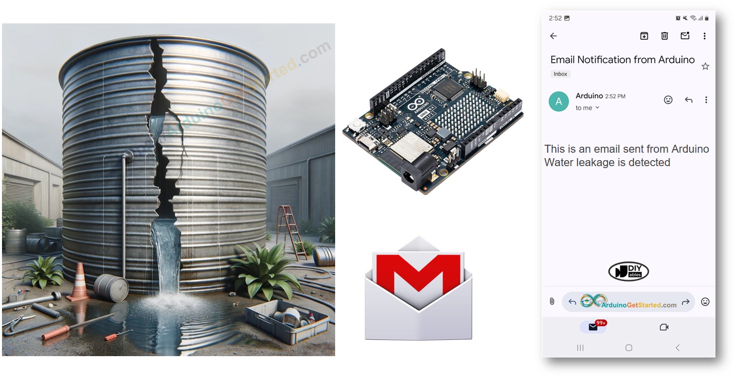 thông báo email về rò nước Arduino