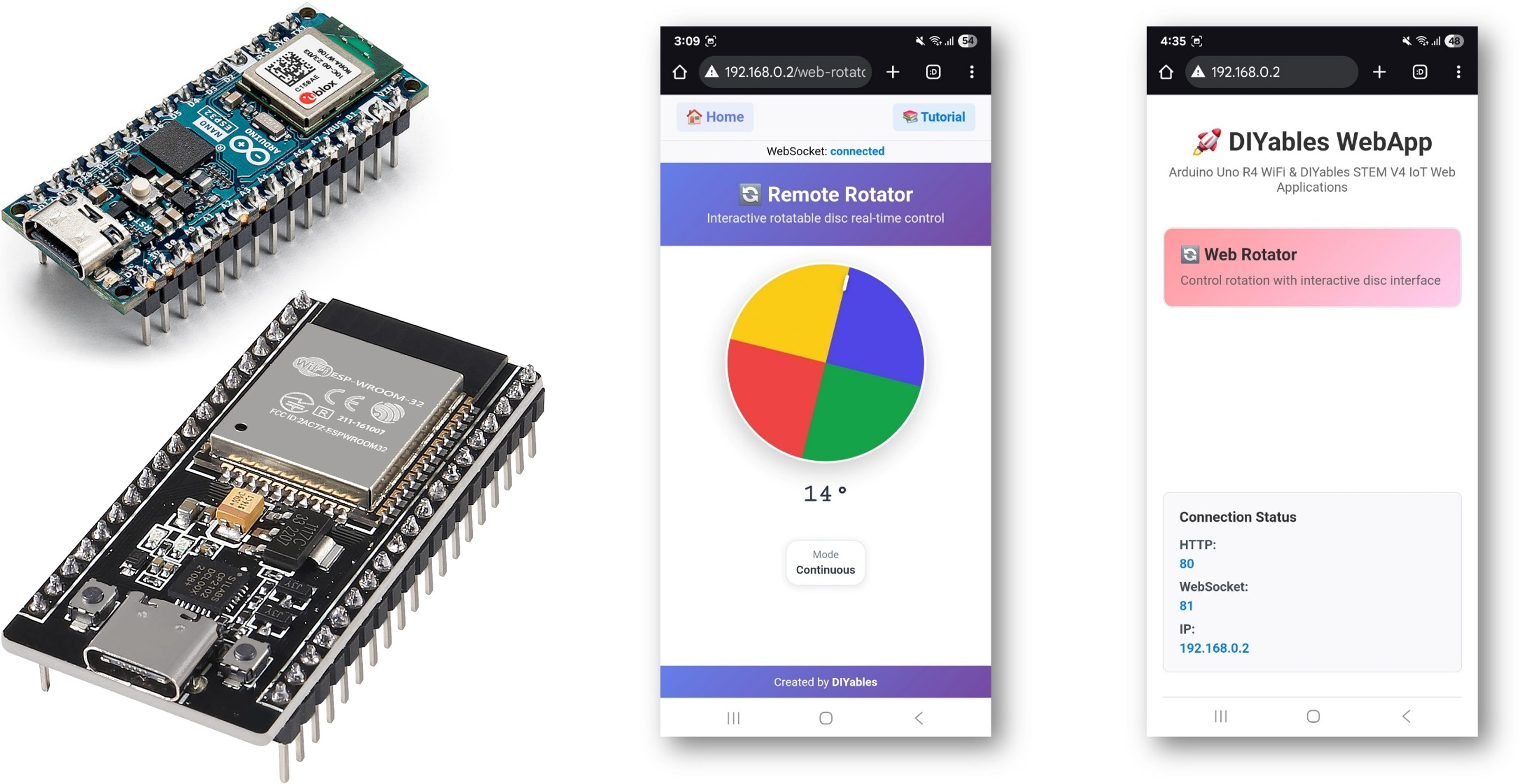 ví dụ Arduino webrotator - hướng dẫn điều khiển quay tương tác
