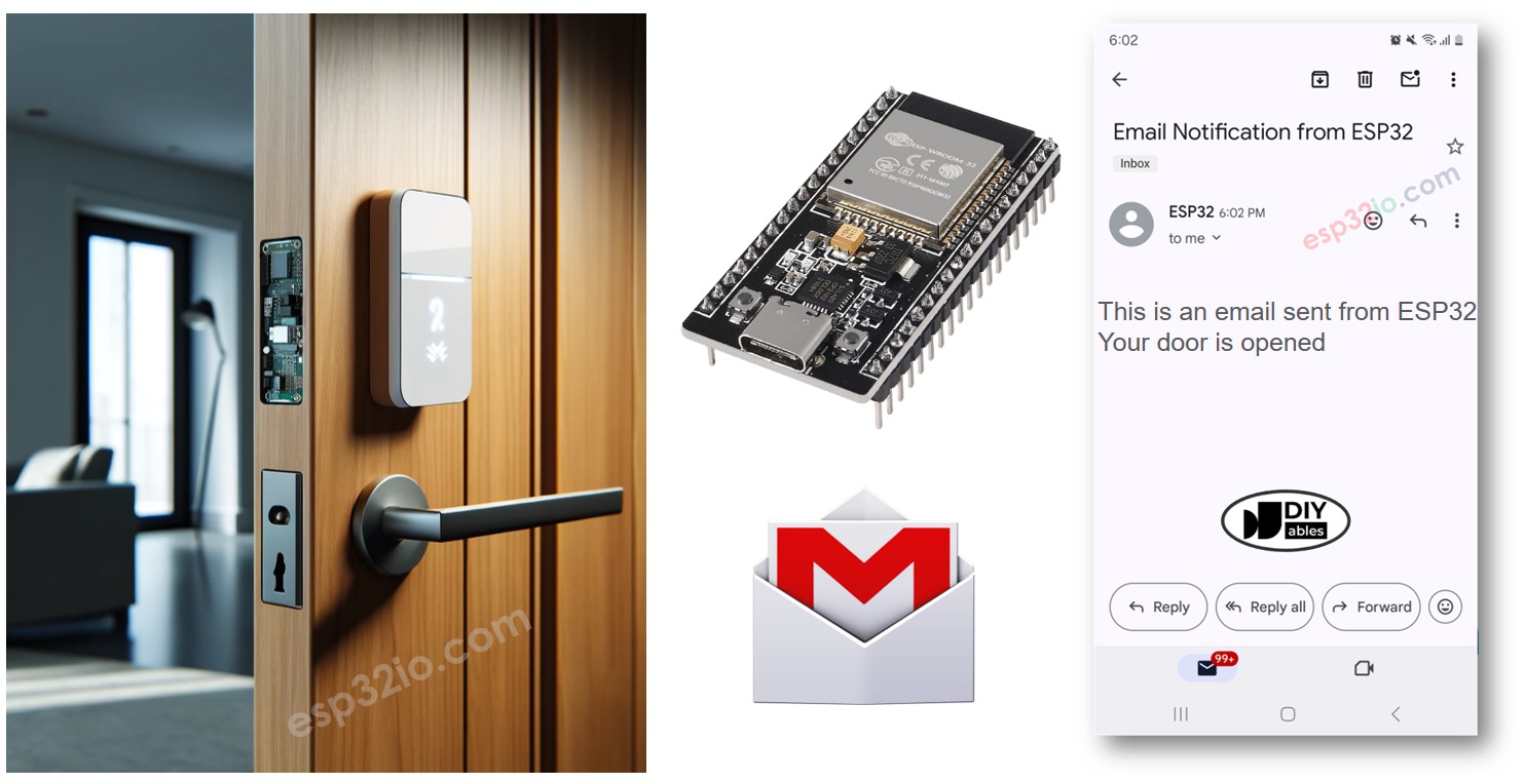 ESP32 door open email notification