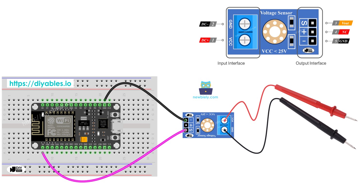 cảm biến điện áp ESP8266 NodeMCU