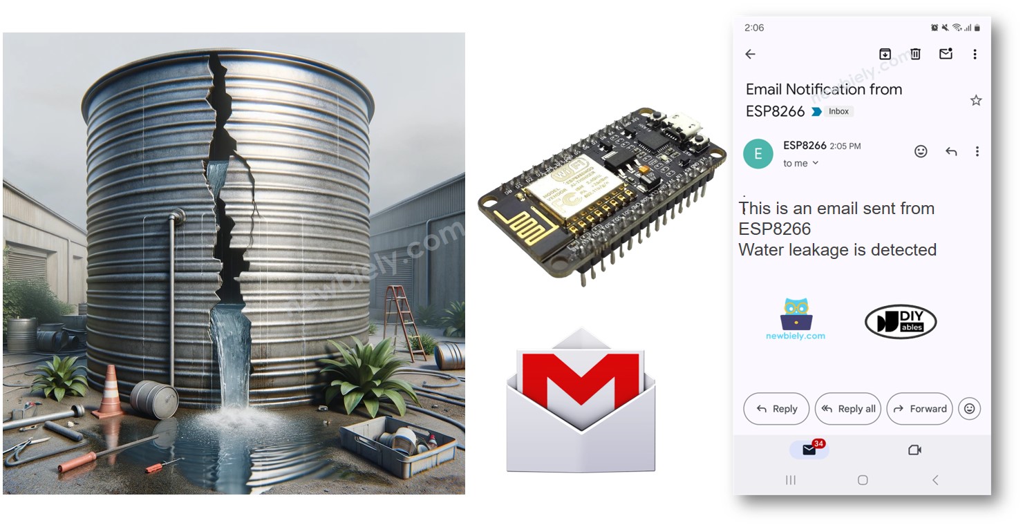 ESP8266 NodeMCU thông báo qua email về rò rỉ nước