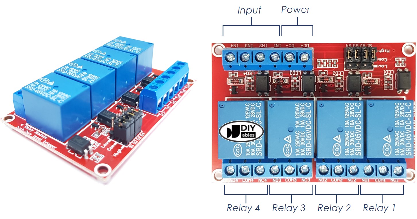 4-channel rơ le module sơ đồ chân