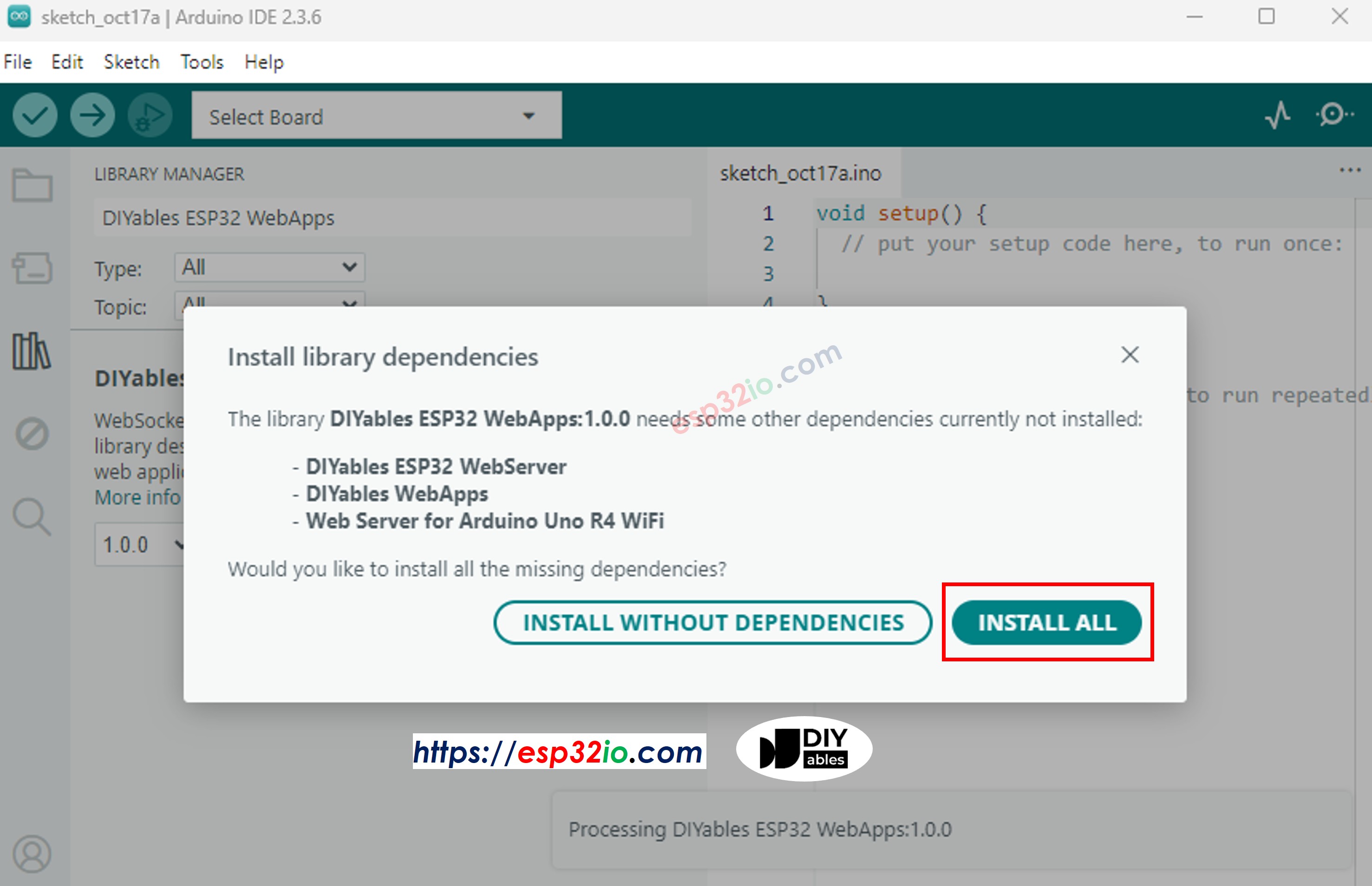 phụ thuộc của diyables ESP32 webapps