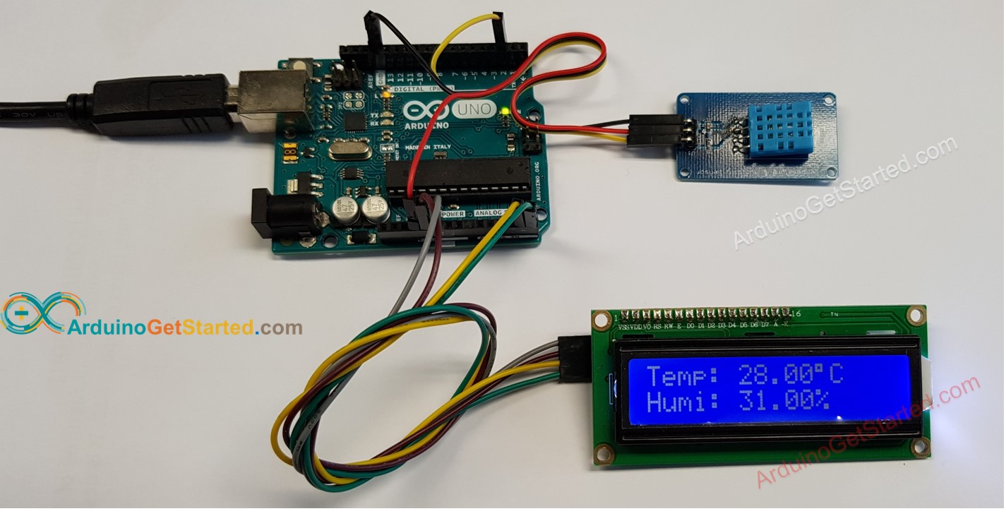 kết nối Arduino dht11 với lcd