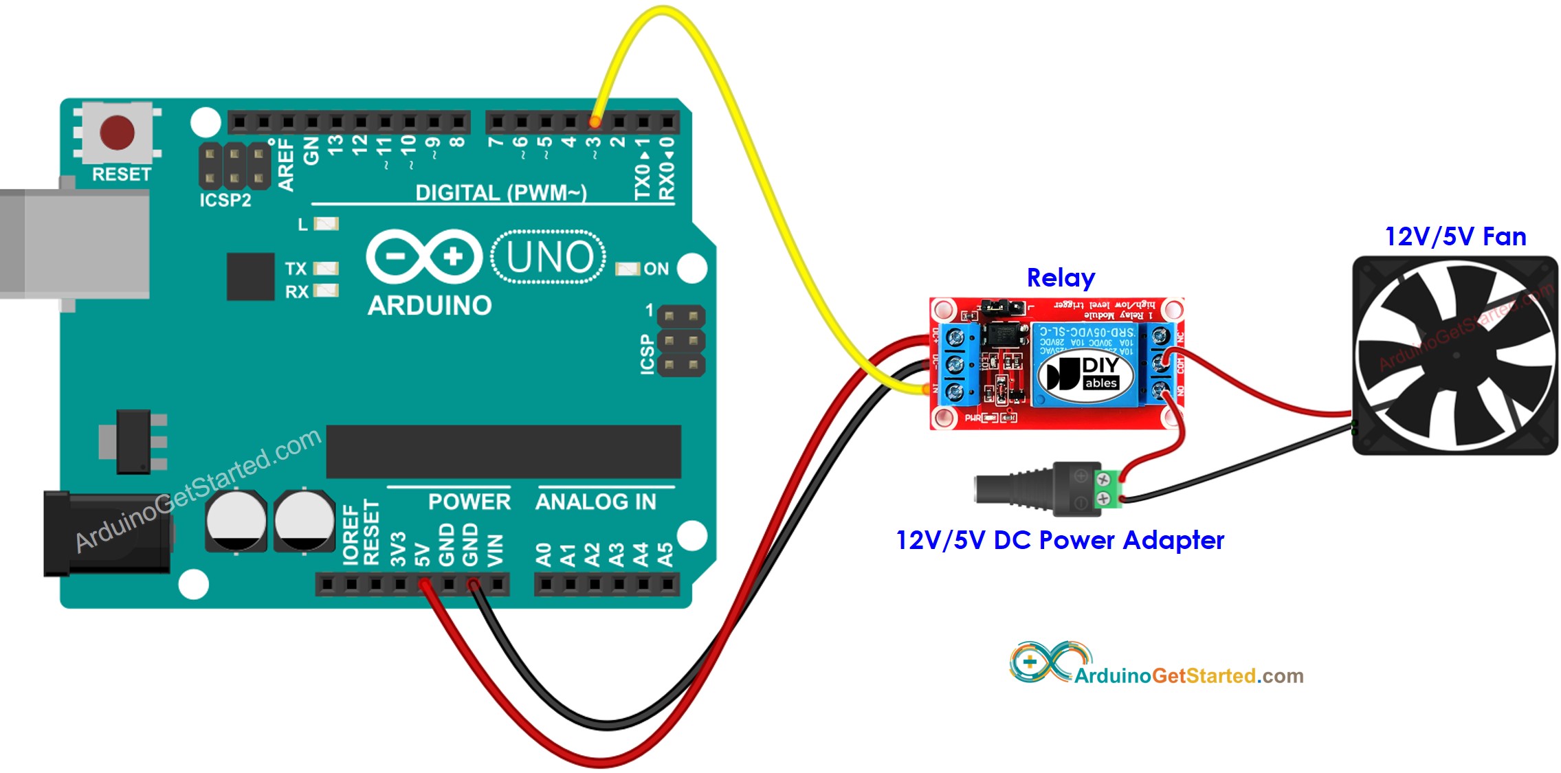 sơ đồ đấu dây quạt Arduino