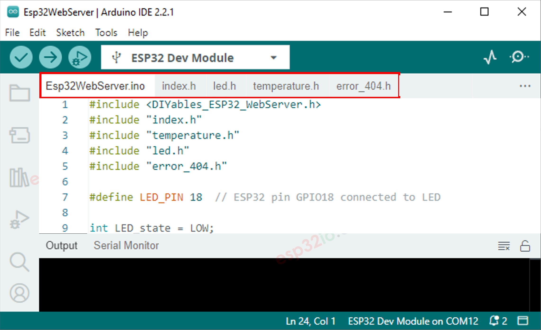 Arduino ide 2 multiple files