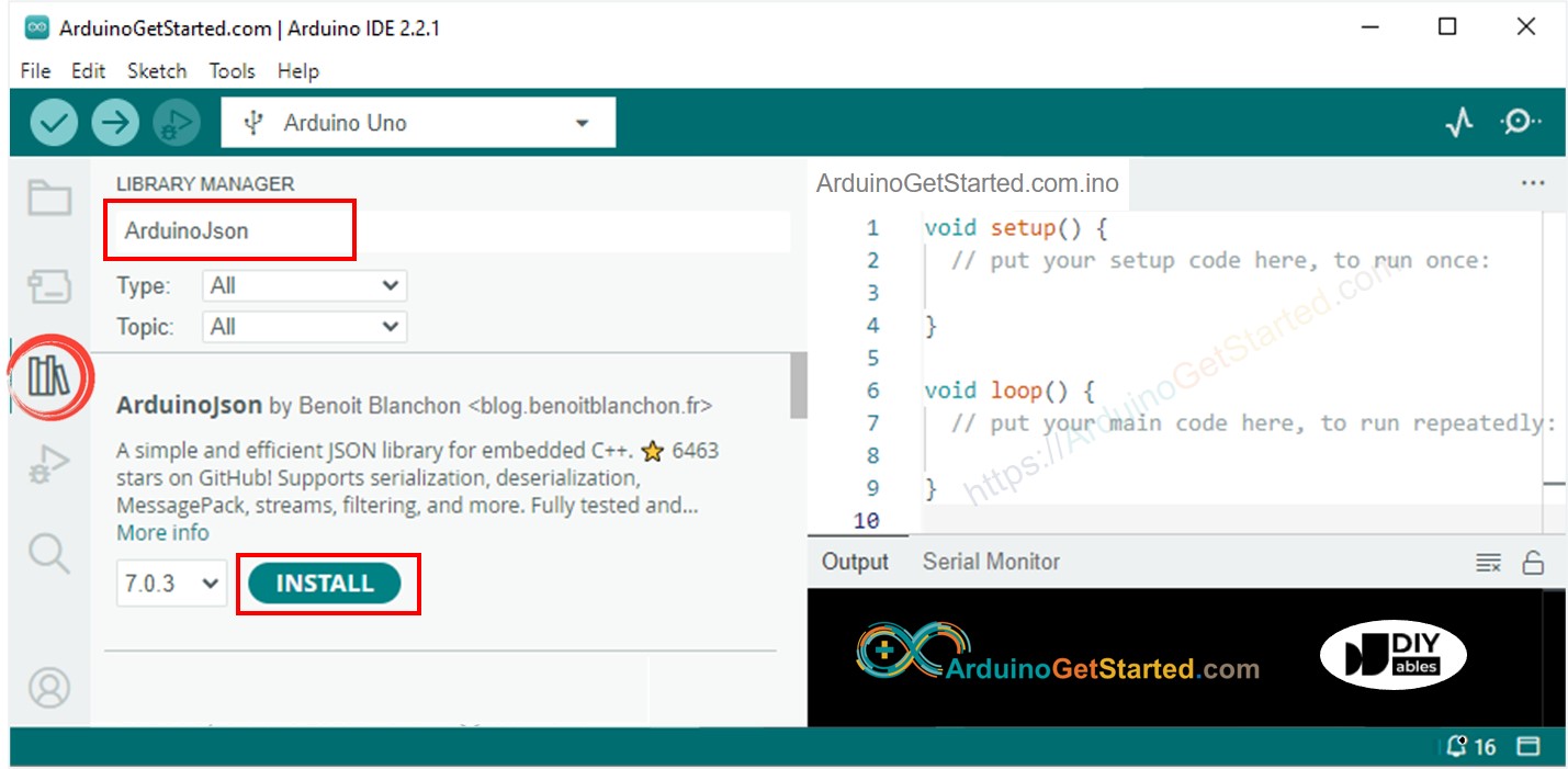 thư viện Arduinojson