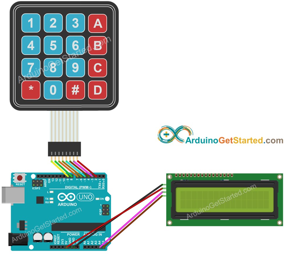 sơ đồ kết nối bàn phím lcd cho Arduino