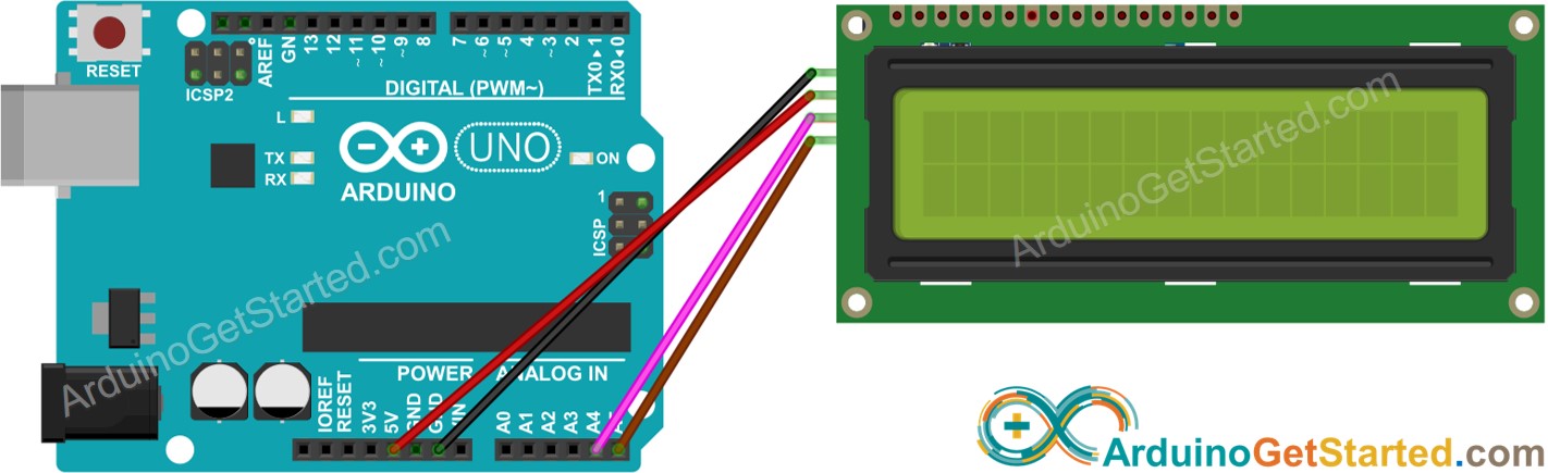 sơ đồ nối dây lcd i2c cho Arduino