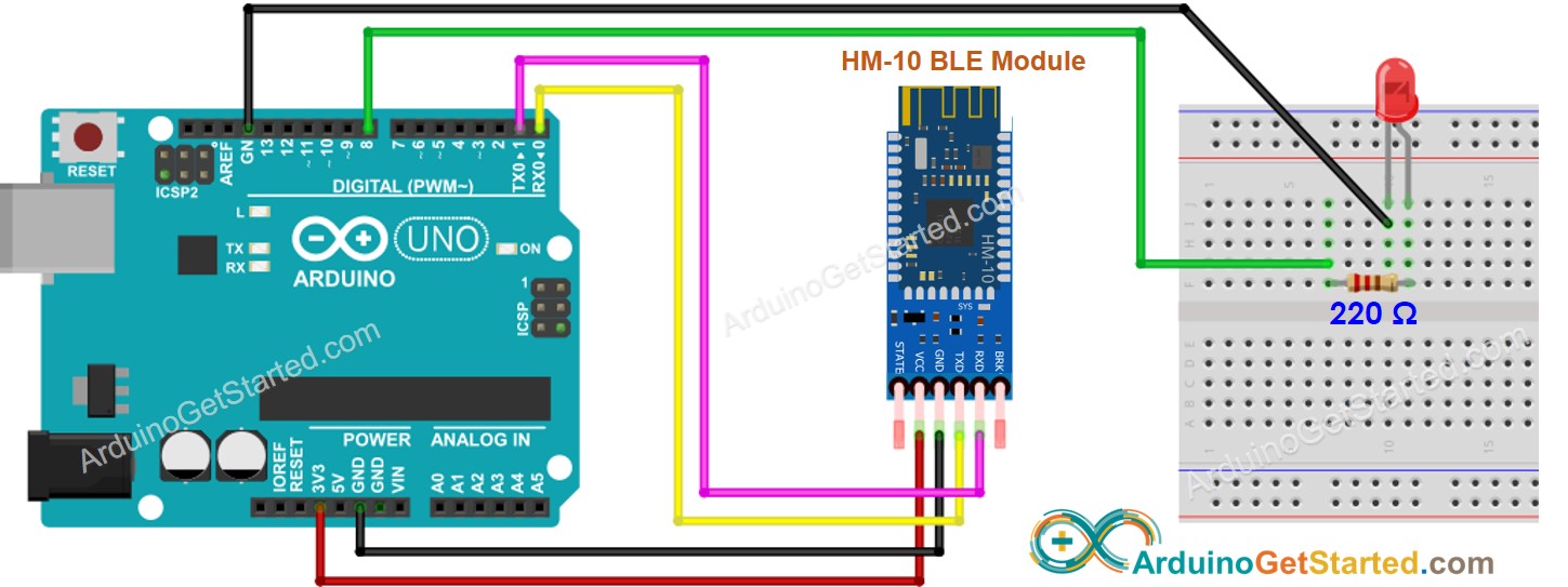 sơ đồ mạch LED Arduino ble