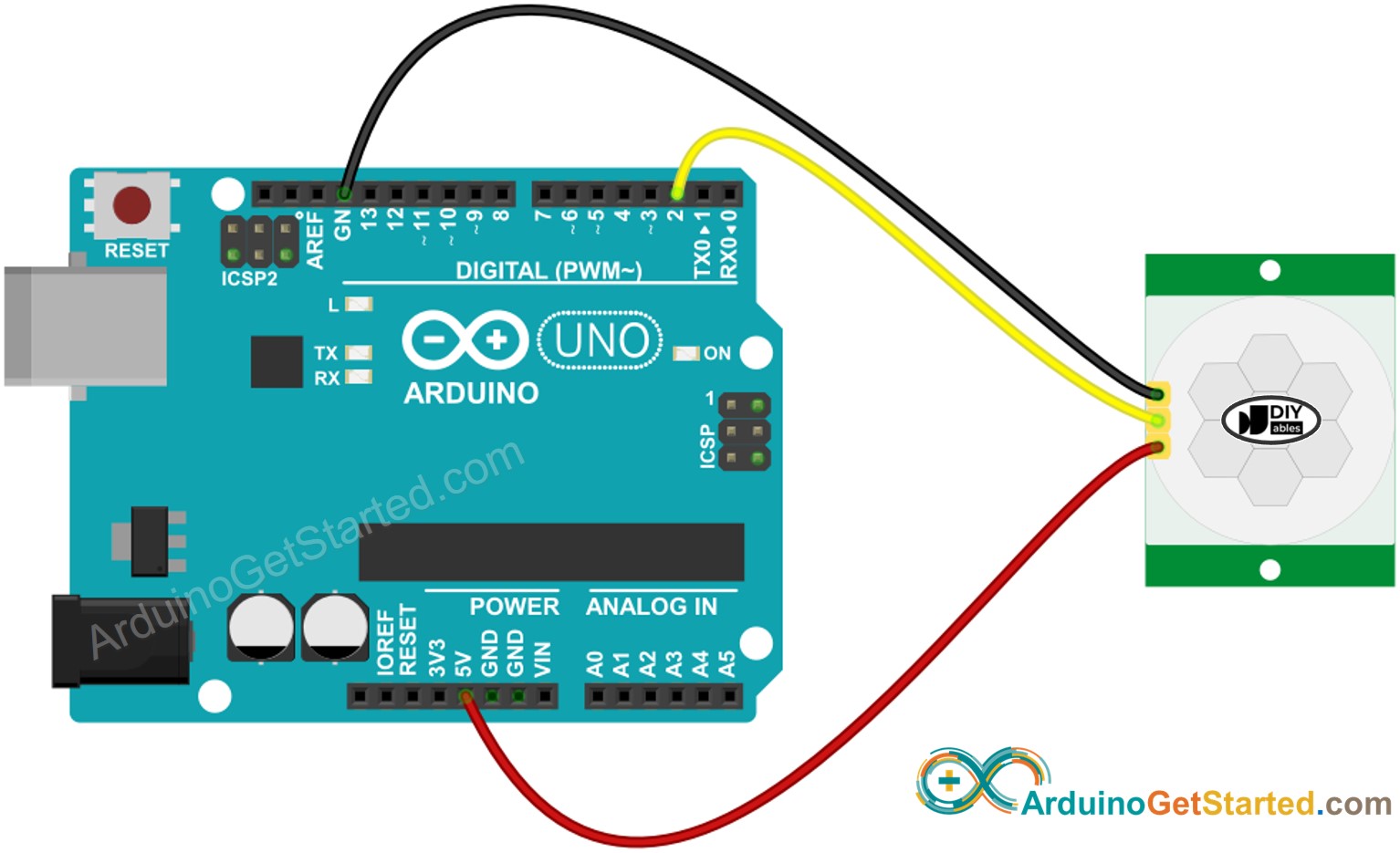 sơ đồ nối dây cảm biến chuyển động Arduino