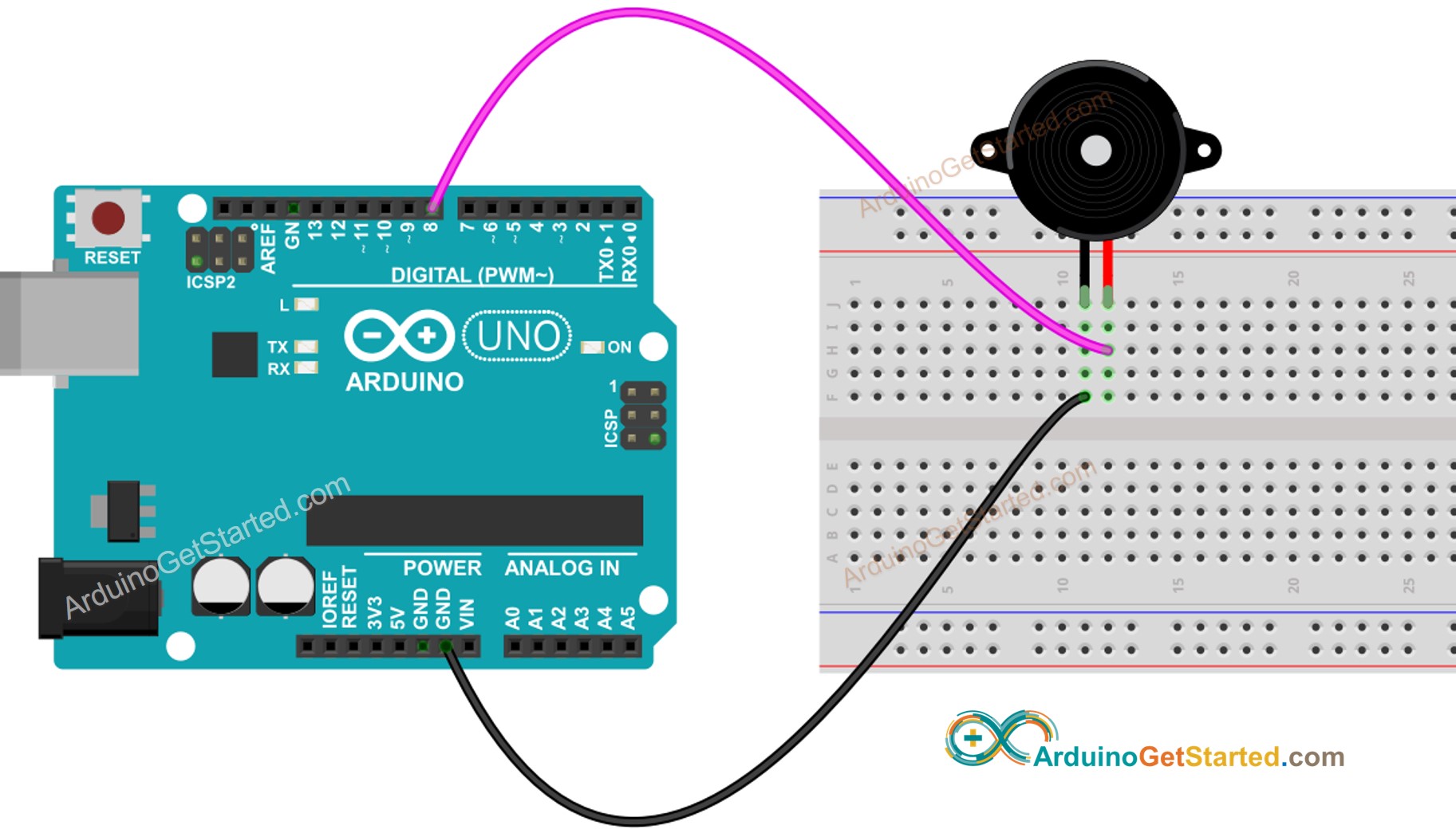 sơ đồ đấu nối còi Arduino