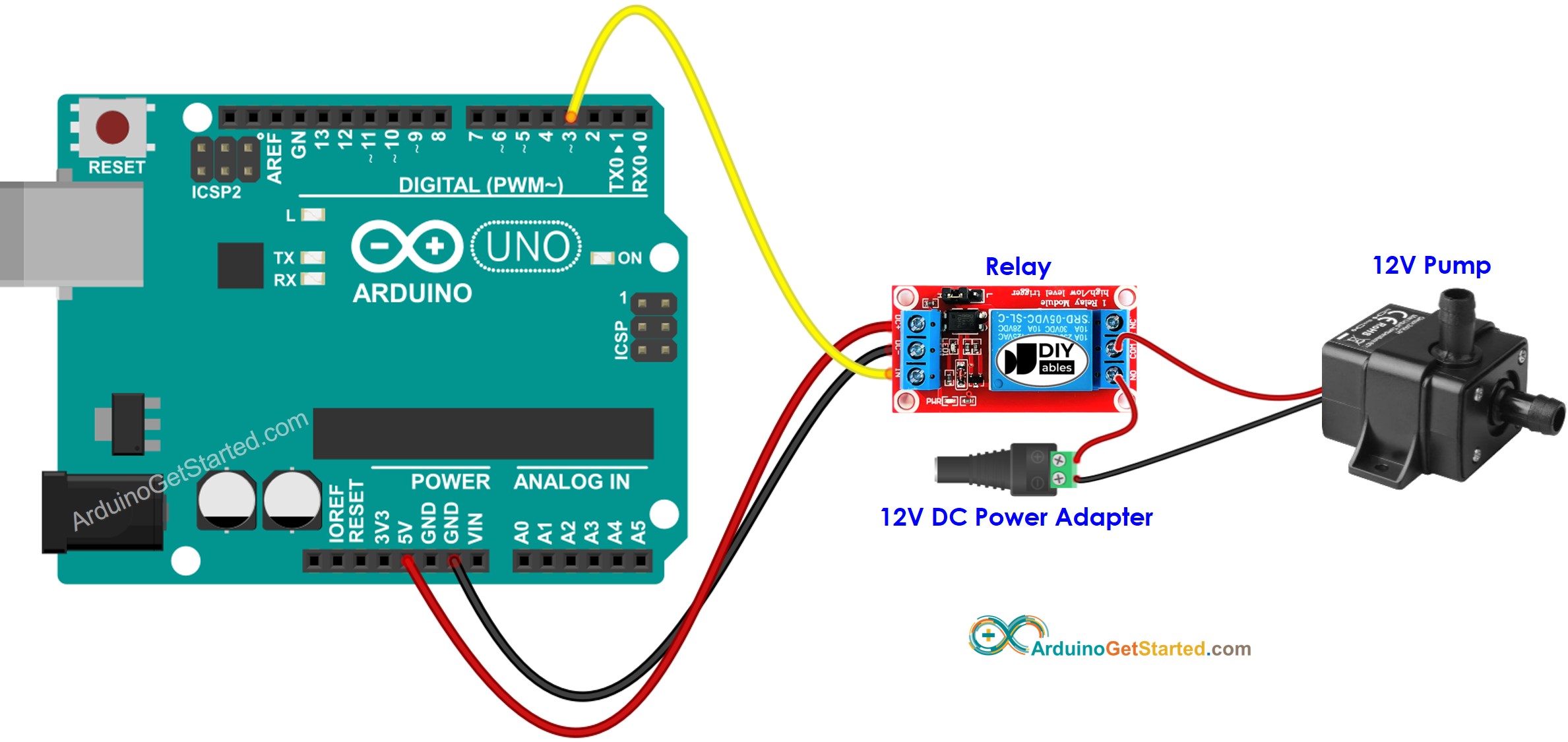 sơ đồ đấu dây bơm Arduino