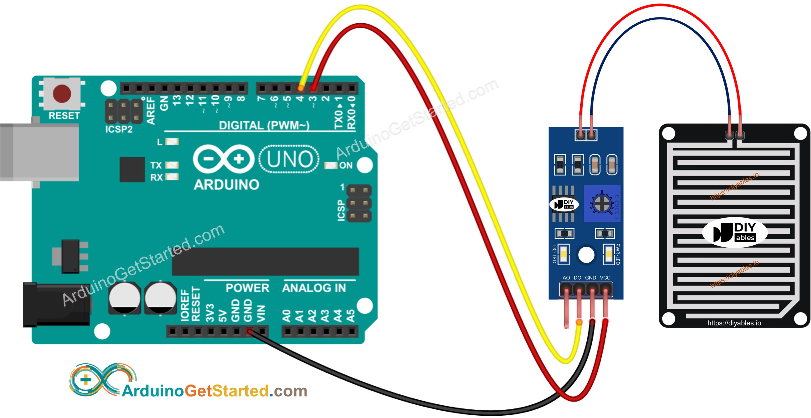 sơ đồ nối dây cảm biến mưa Arduino