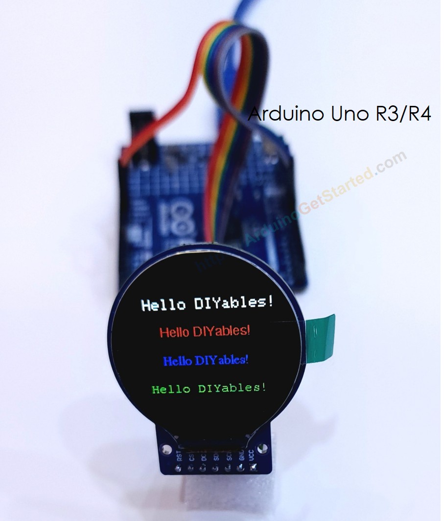 Arduino màn hình lcd tft hình tròn hiển thị với phông chữ bên ngoài