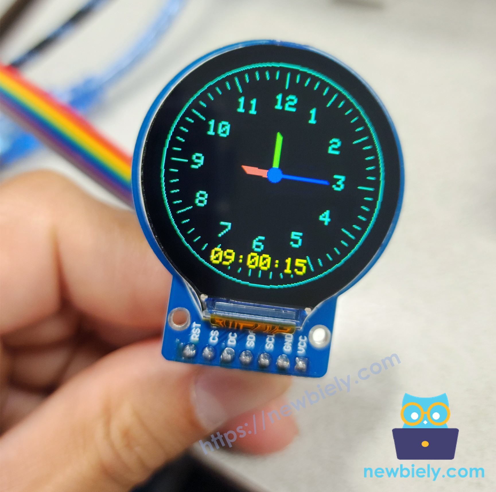 màn hình lcd tft tròn cho Arduino hiển thị đồng hồ