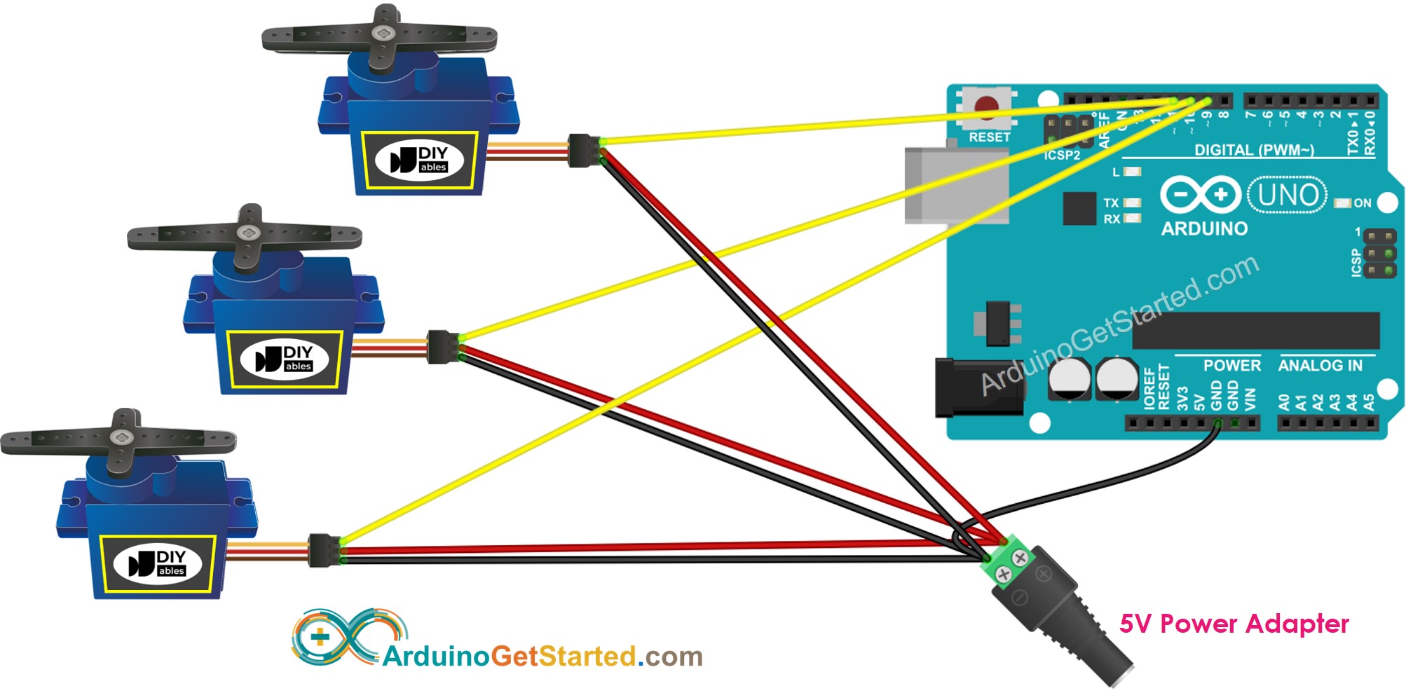 Động cơ servo Arduino có công suất bổ sung