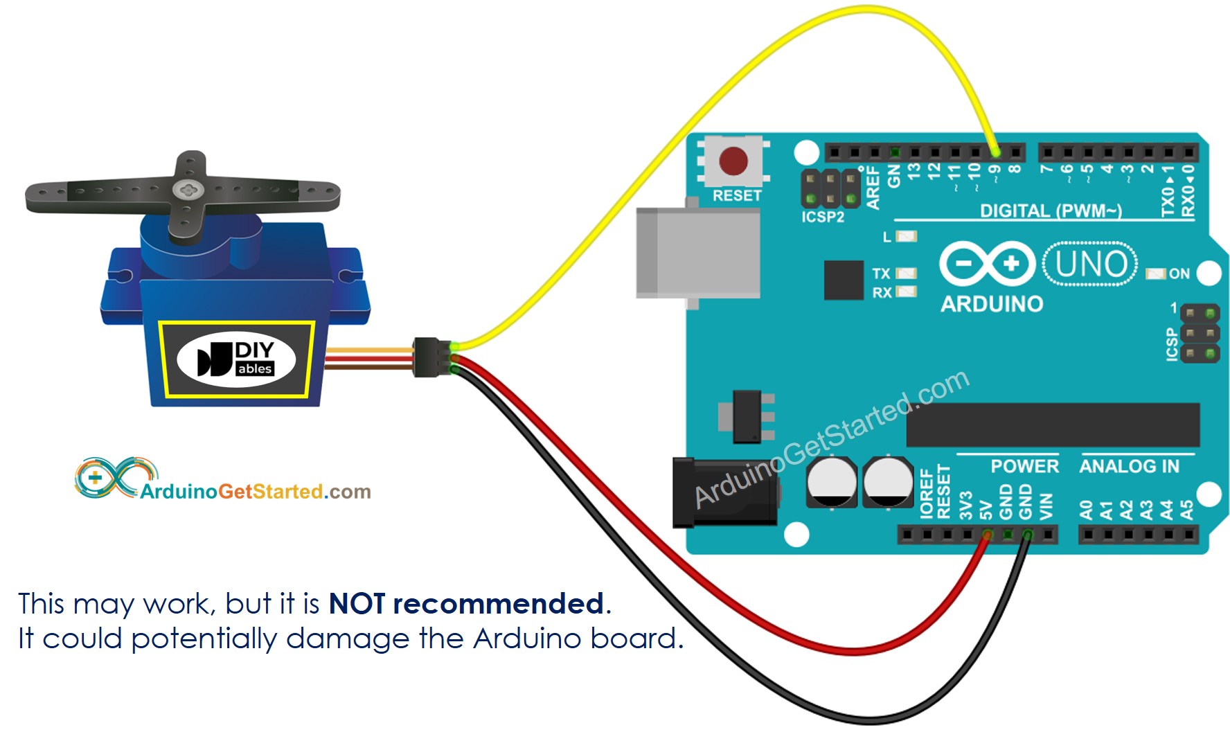 sơ đồ đấu dây động cơ servo Arduino