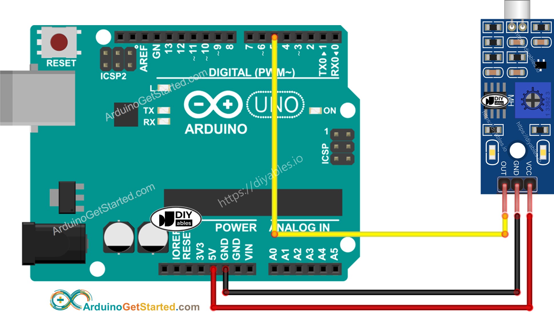 sơ đồ đấu dây cảm biến âm thanh Arduino