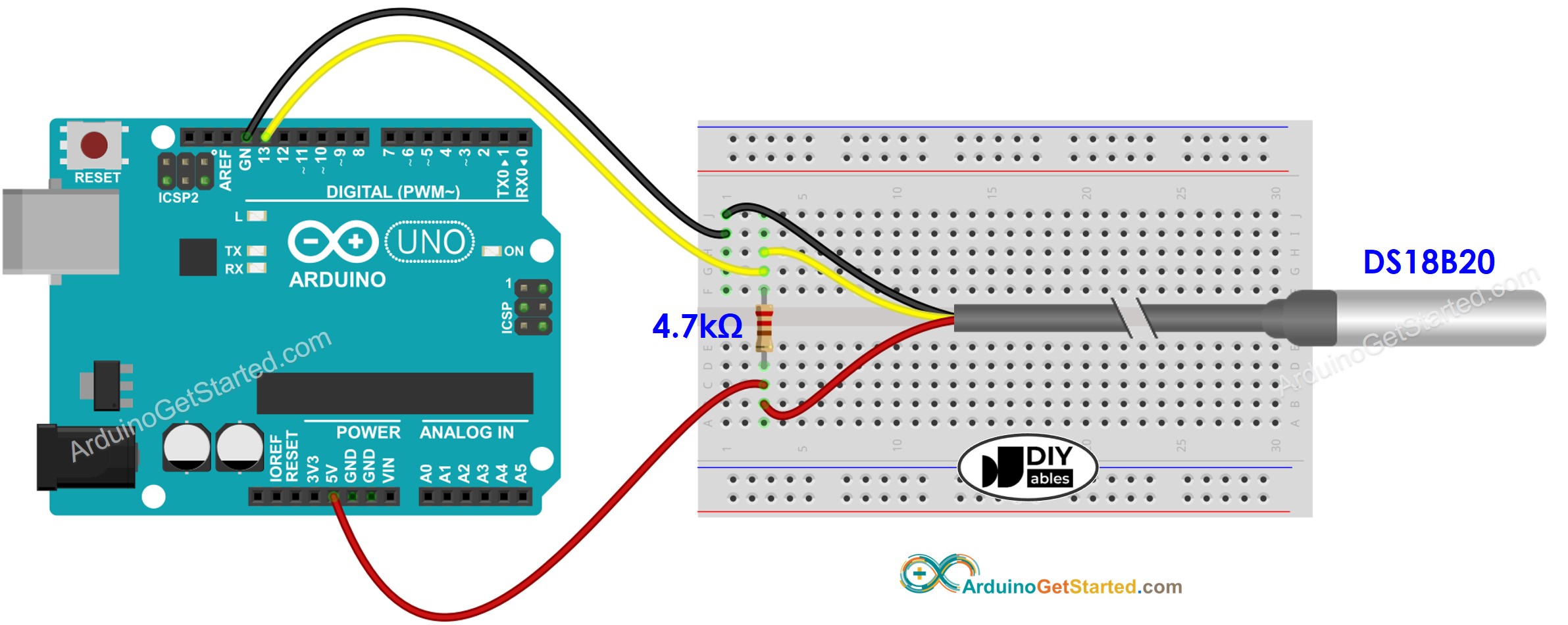 sơ đồ đấu dây cảm biến nhiệt độ Arduino