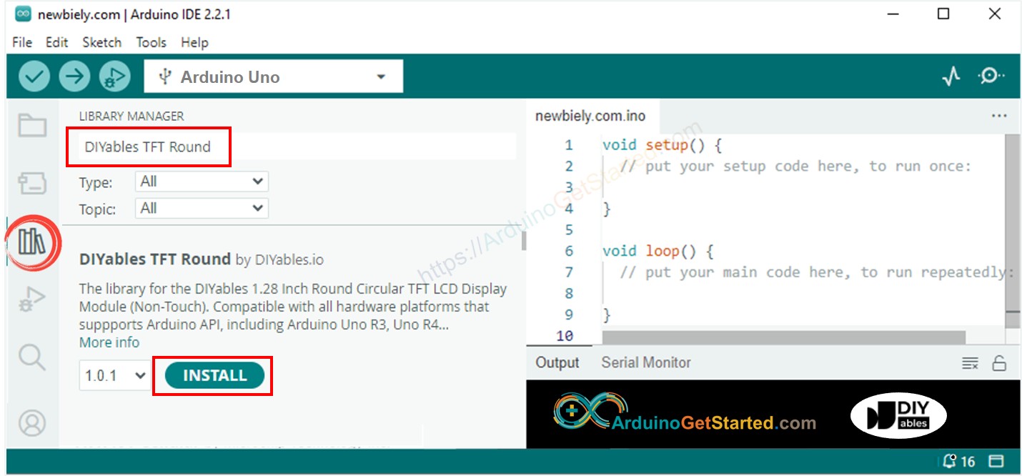 cài đặt thư viện tft lcd cho Arduino