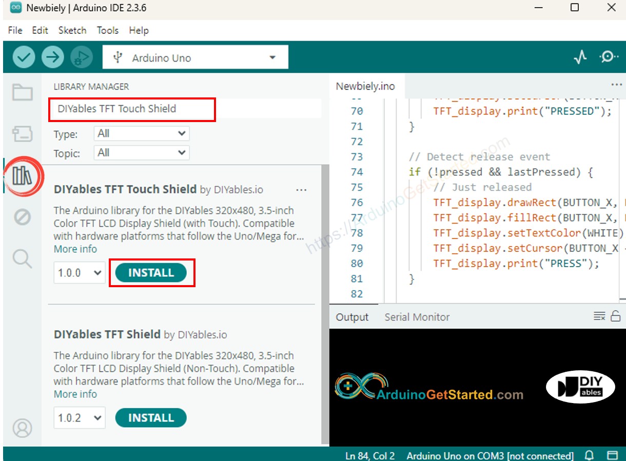 thư viện shield cho màn hình cảm ứng tft lcd Arduino