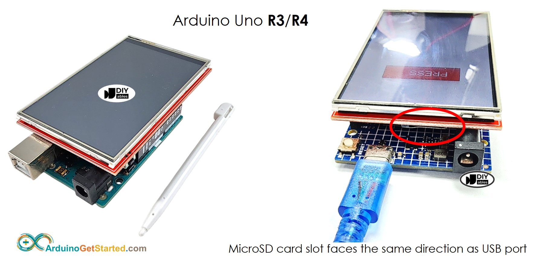 sơ đồ nối dây cho Arduino tft lcd cảm ứng