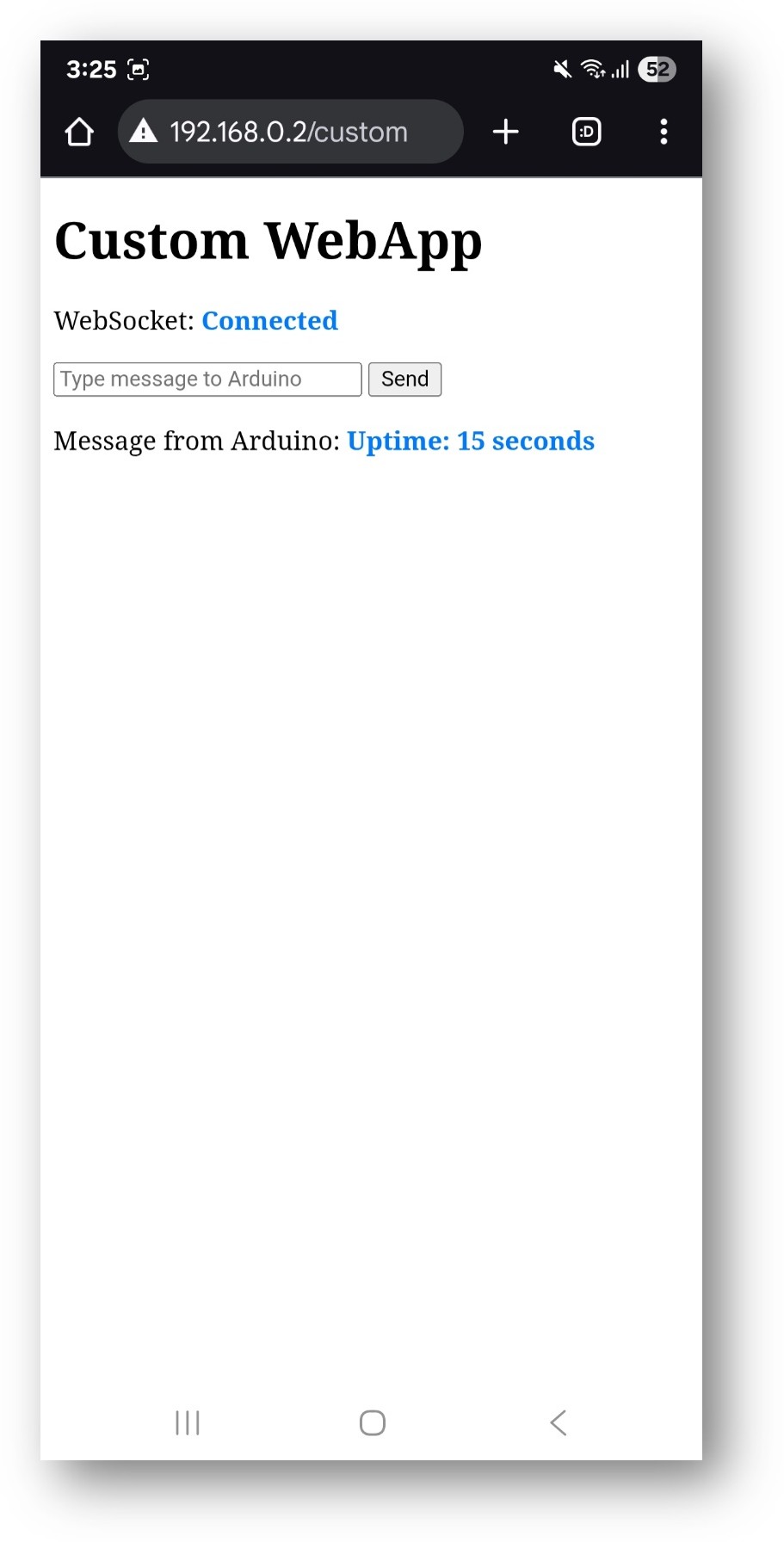 Arduino UNO R4 diyables webapp web custom app