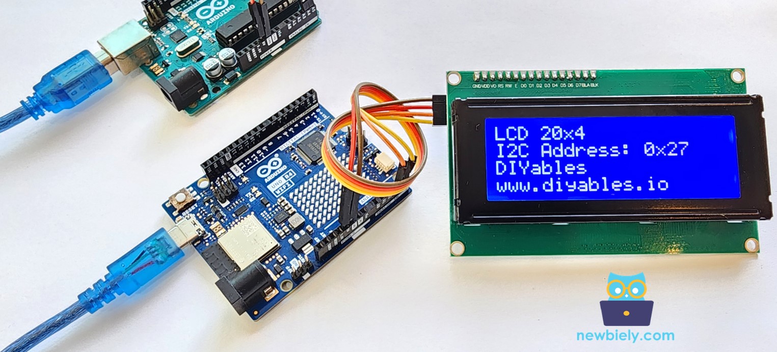 Arduino UNO R4 lcd 20x4 màn hình