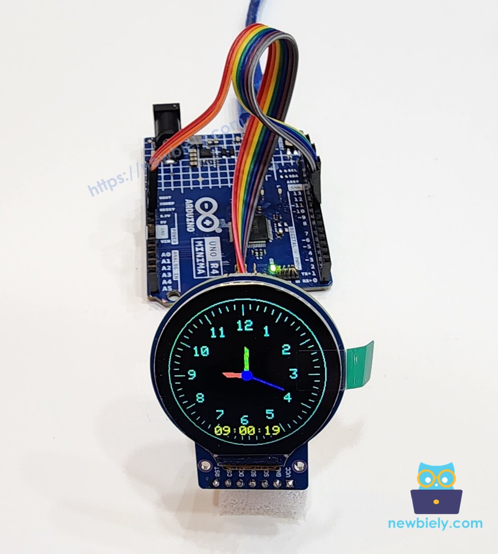 Arduino UNO R4 round circular tft lcd màn hình screen màn hình clock watch