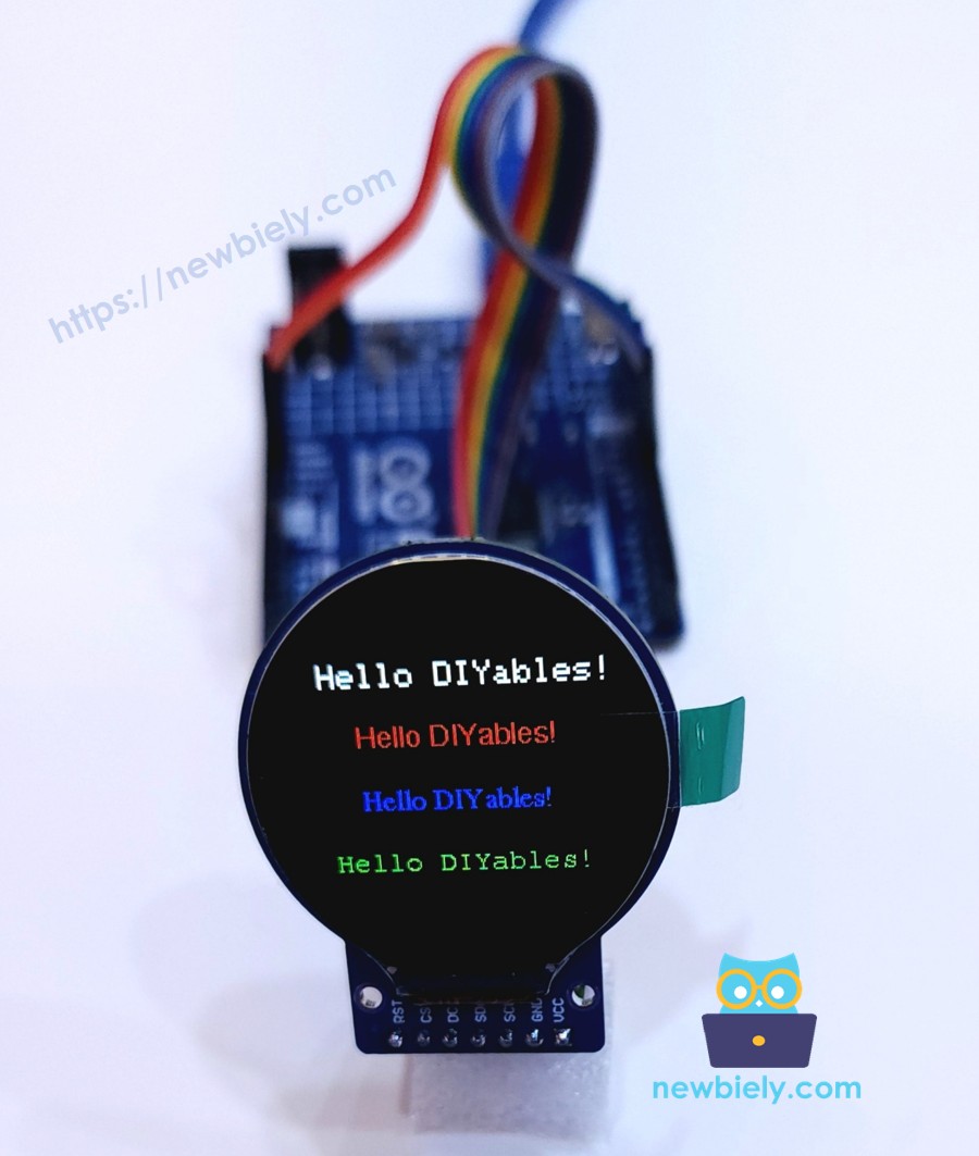 Arduino UNO R4 round circular tft lcd màn hình screen external font