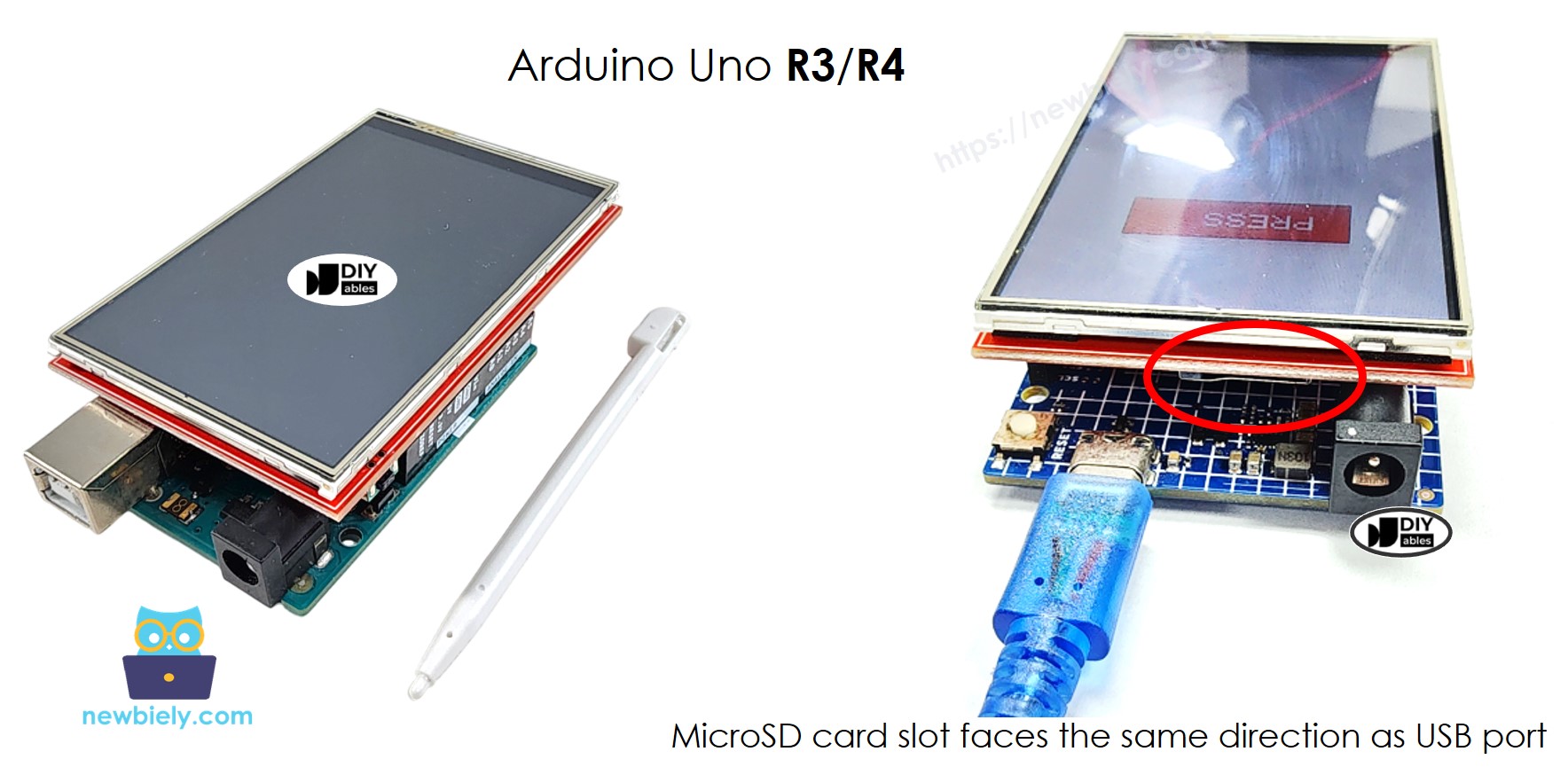Arduino UNO R4 tft lcd touch sơ đồ đấu dây