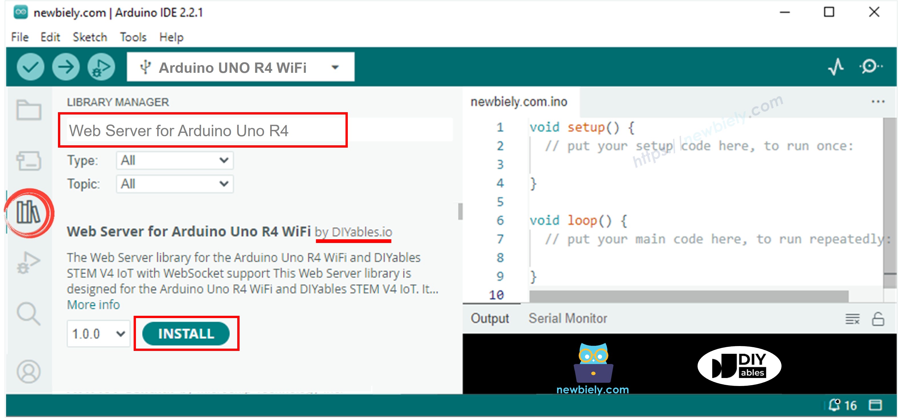 thư viện máy chủ web cho Arduino UNO R4