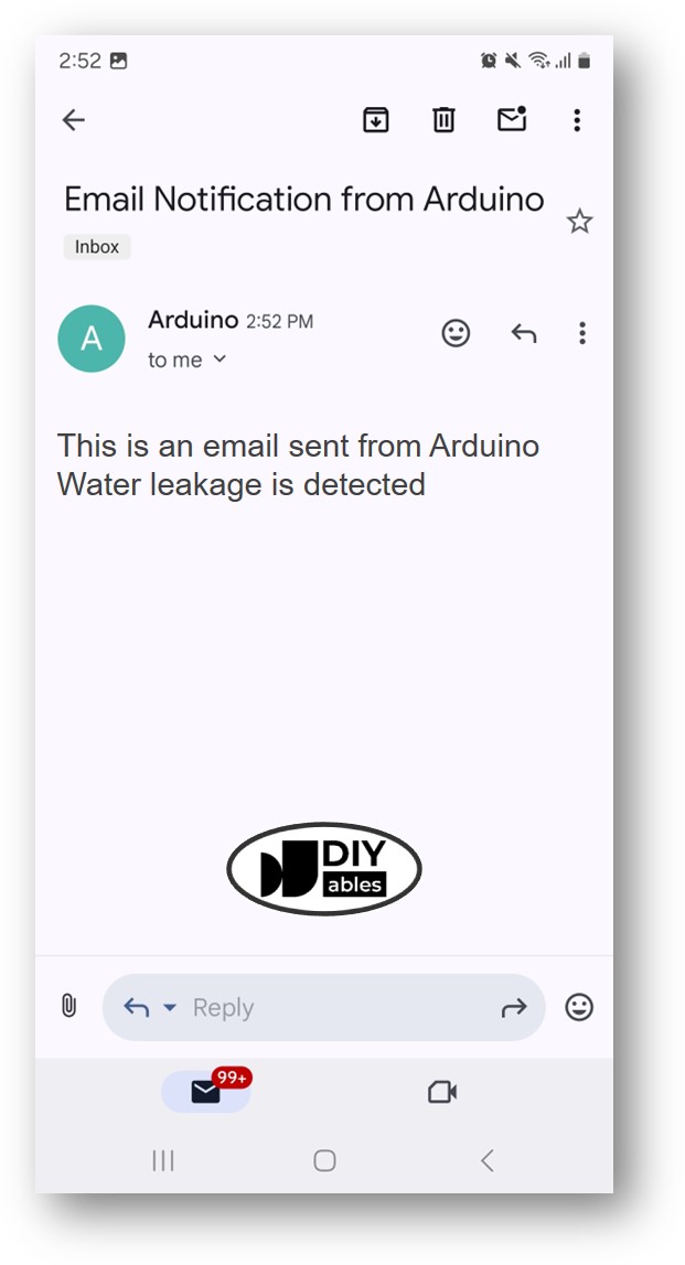 email cho cảm biến nước Arduino