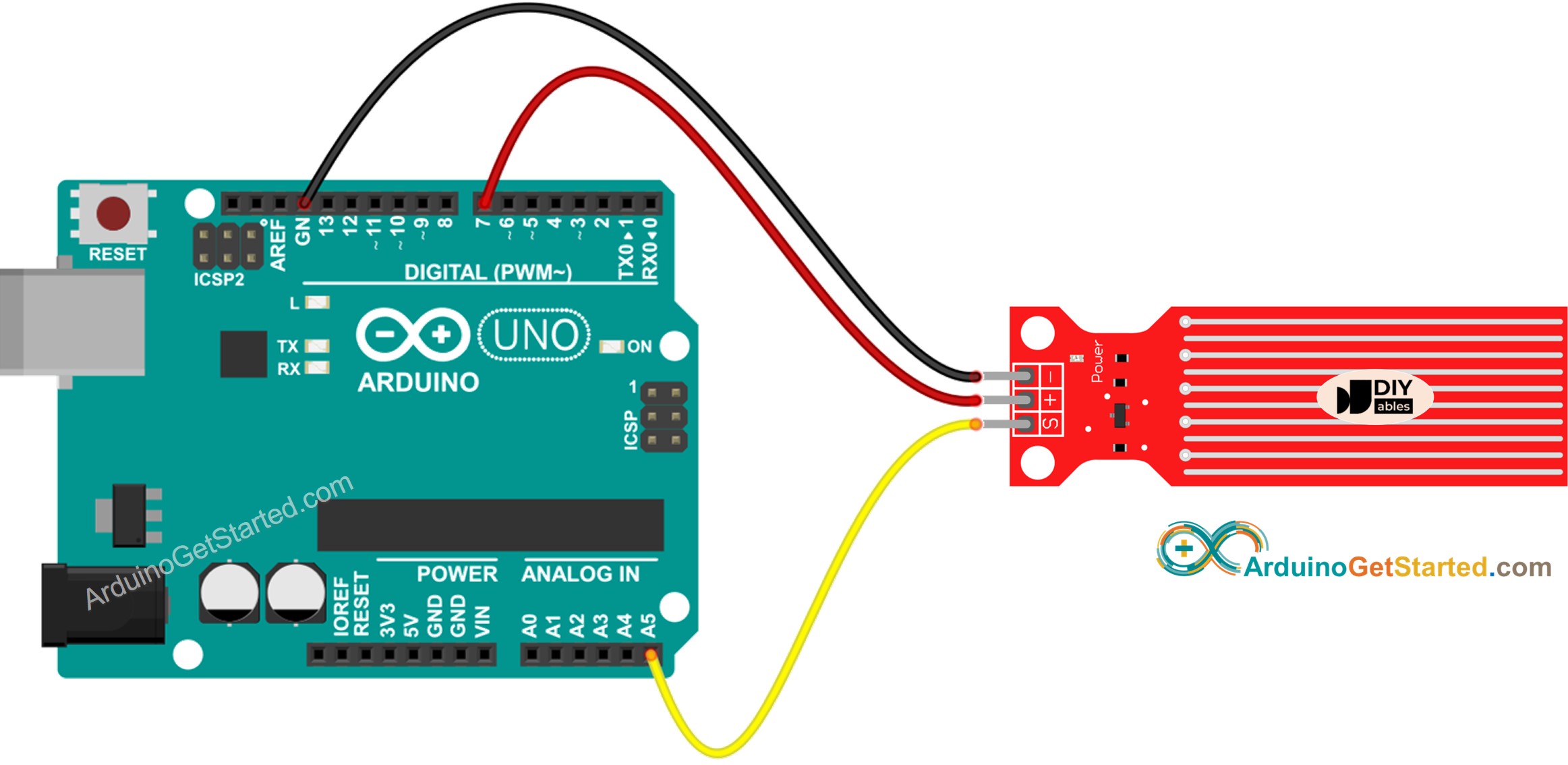 sơ đồ đấu nối cảm biến nước Arduino