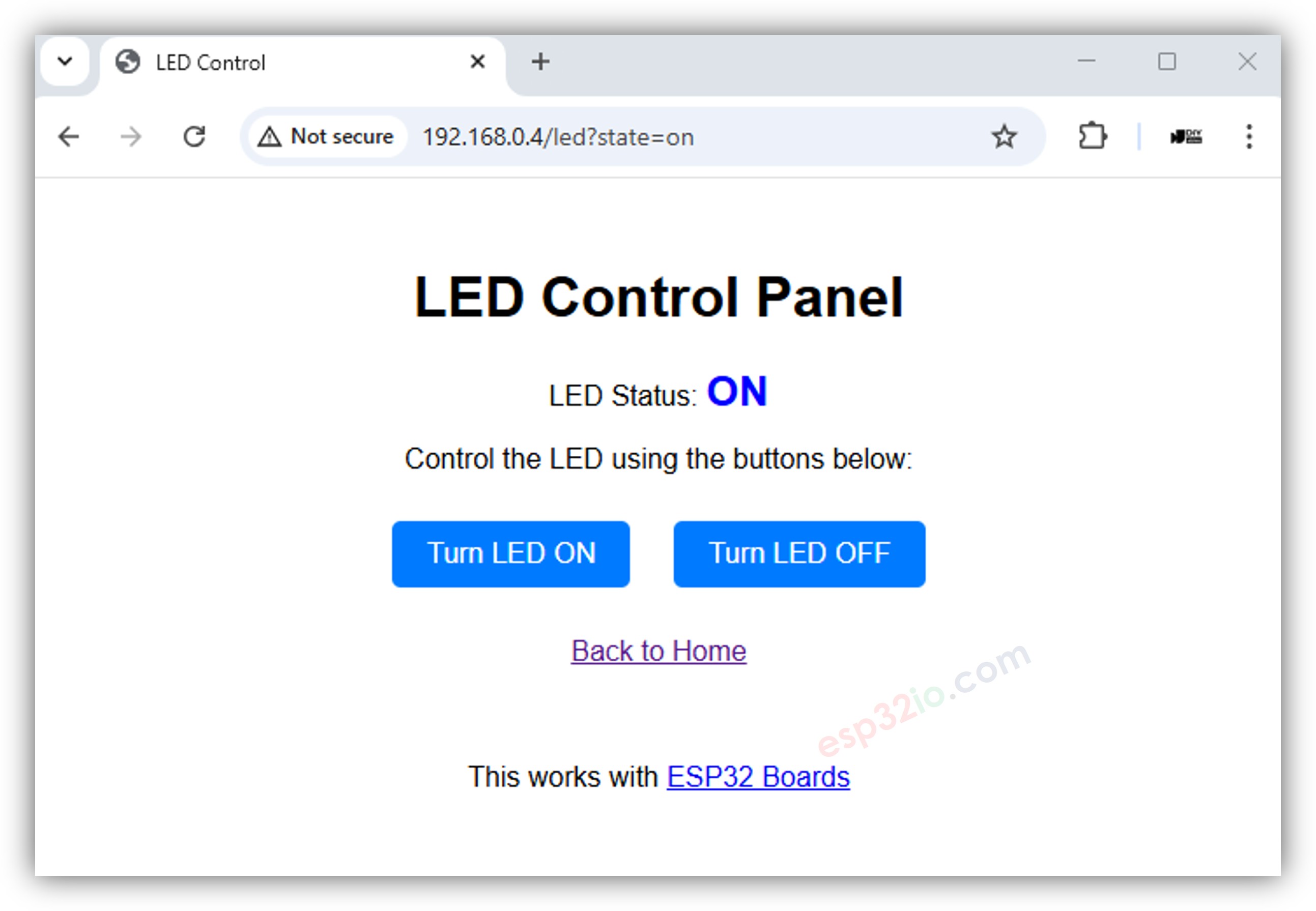 LED control page query strings