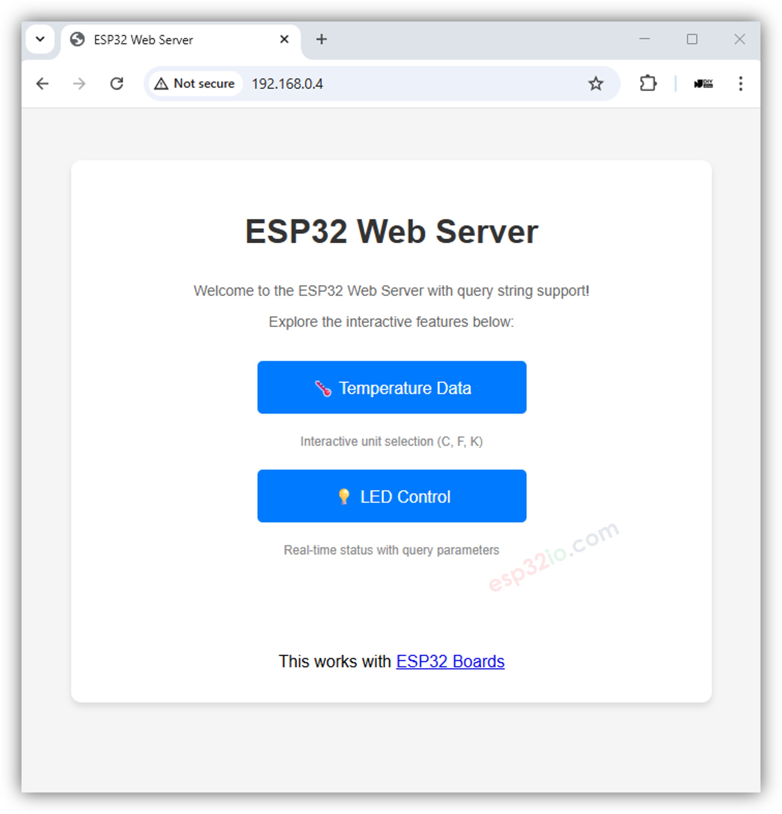 ESP32 web server query strings