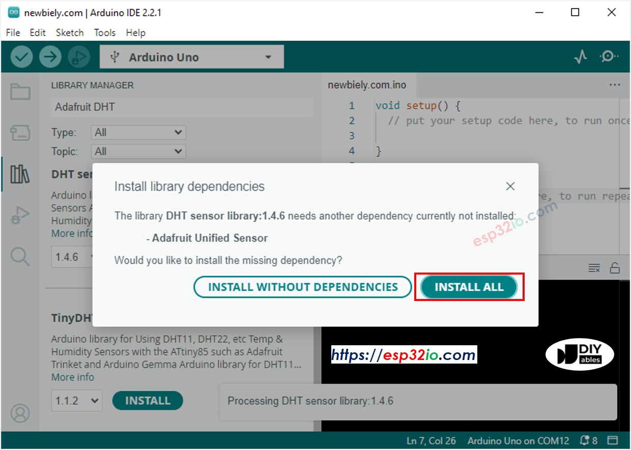 ESP32 adafruit unified sensor thư viện