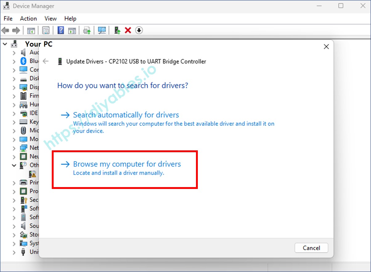 browse for trình điều khiển