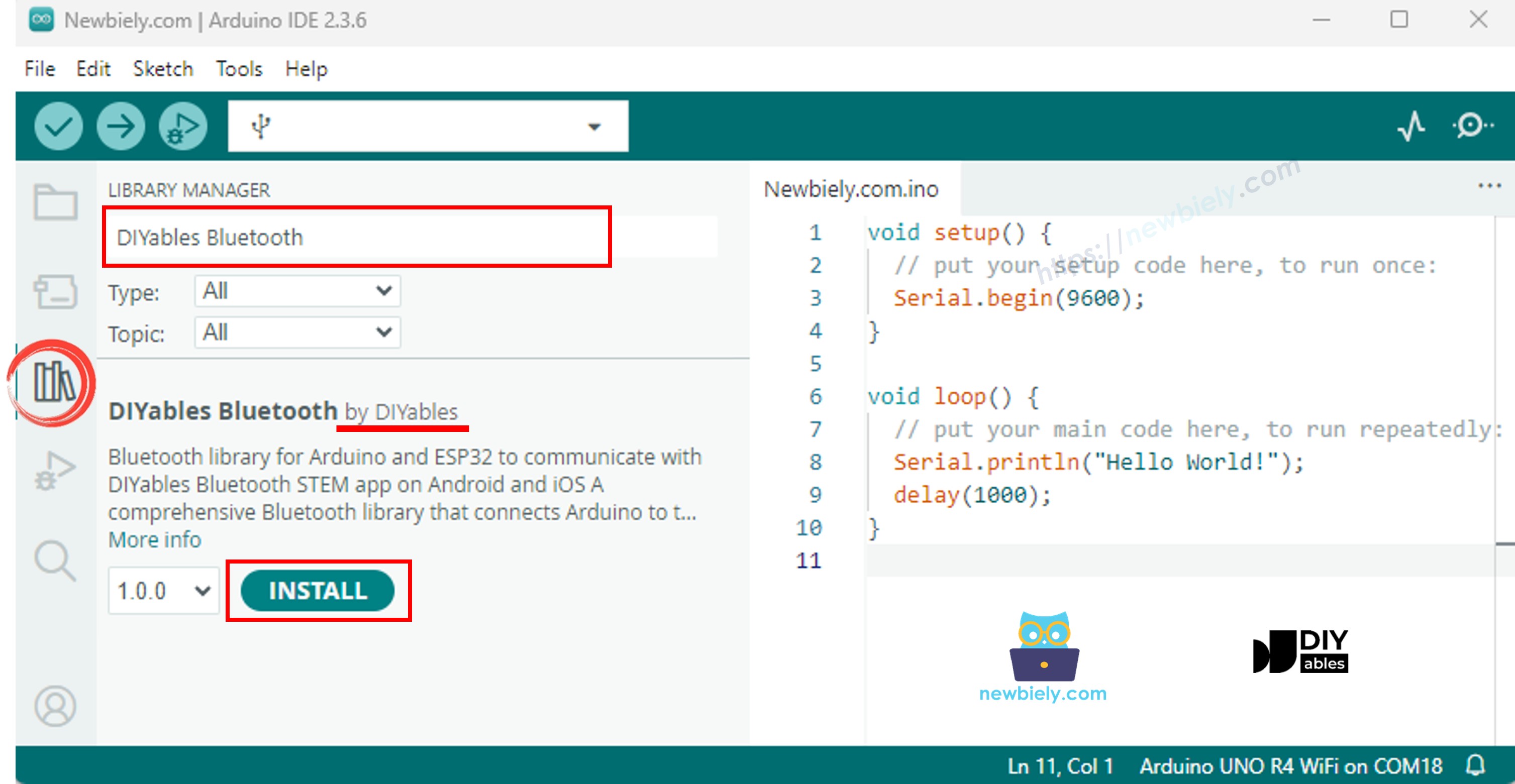 ESP32 diyables Bluetooth thư viện