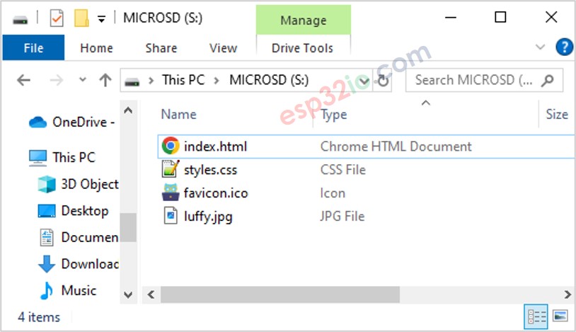 ESP32 html contents on microthẻ SD