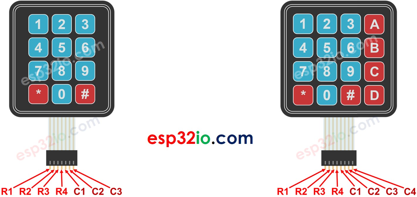 bàn phím ma trận sơ đồ chân